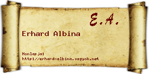 Erhard Albina névjegykártya